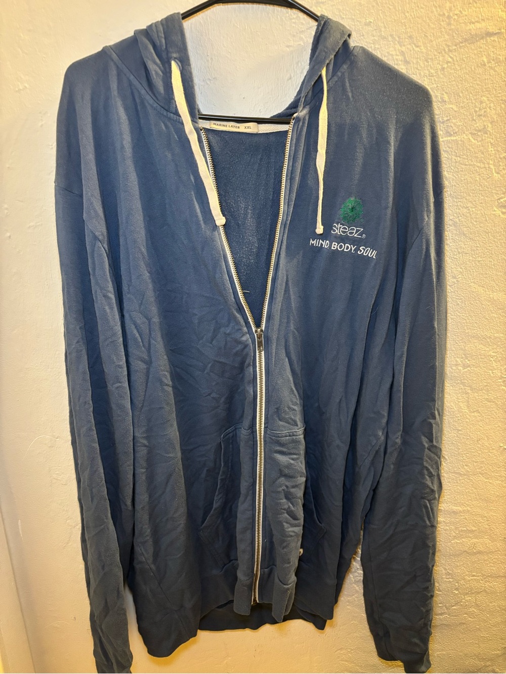 Mind Body Soul Men's Blue Zip-Up Hoodie